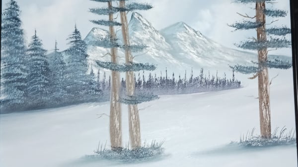 Course Bob Ross Landscape Oil Painting/Winter Pines - Intergenerational image 2