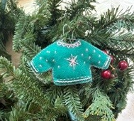 Course Embroidered Christmas Sweater Ornament image 1