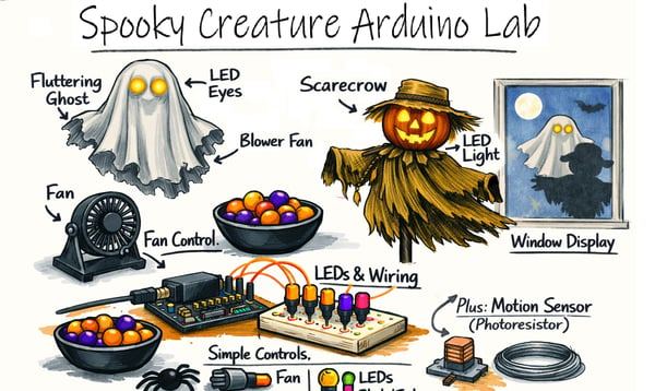 Course Arduino Lab: Make a Spooky Creature Move & Glow - Intergenerational image 1