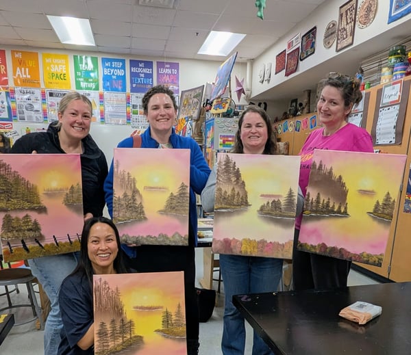 Course Bob Ross Landscape Oil Painting - Intergenerational image 3