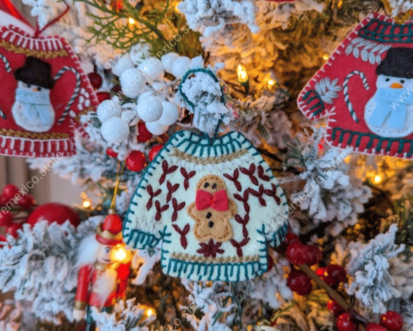 Picture for Embroidered Christmas Sweater Ornament- Intergenerational