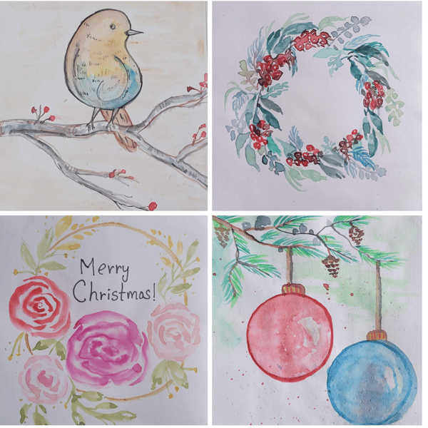 Picture for: Watercolor Seasonal Greeting Cards